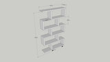 Bookcases - S - shaped bookcase white melamine Elif 90x156x20 cm - Dimehouse