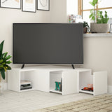 TV Furniture - TV Furniture Compact White Melamine 90x32x92 cm - Dimehouse