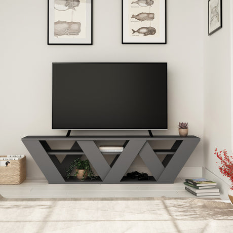 TV Furniture - TV Furniture Ralla Anthracite Melamine 158x40x30 cm - Dimehouse