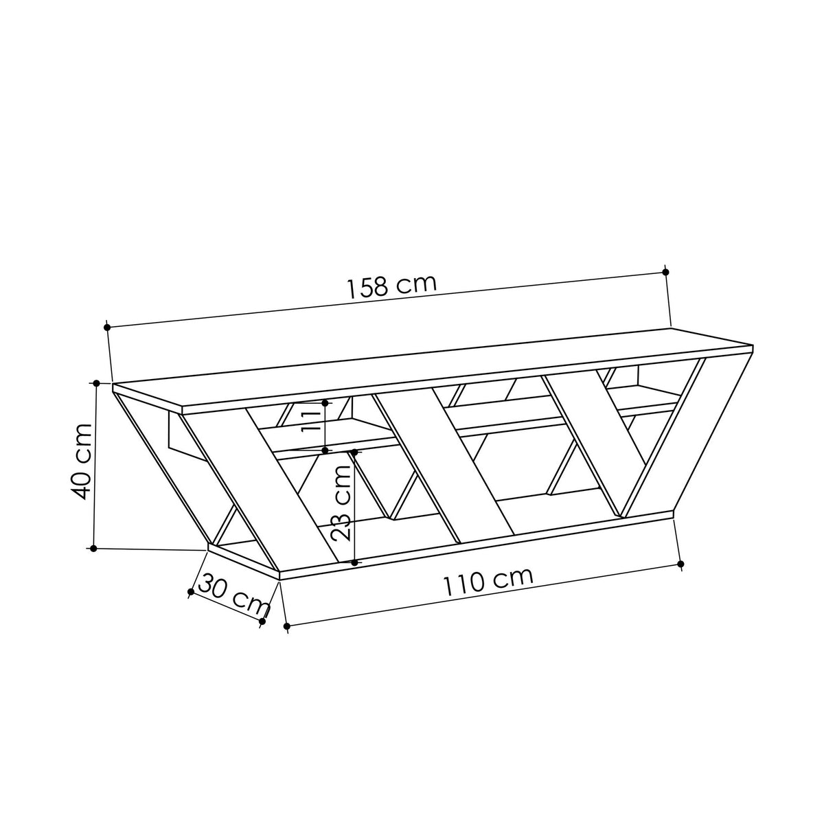 TV Furniture - TV Furniture Ralla Anthracite Melamine 158x40x30 cm - Dimehouse