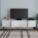 TV Furniture - TV Furniture Dune White Melamine 180x50x29.6 cm - Dimehouse