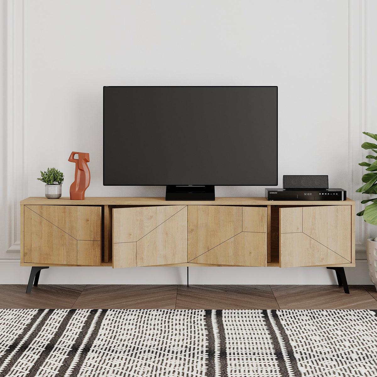 TV Furniture - TV Furniture Dune Oak Melamine 180x50x29.6 cm - Dimehouse