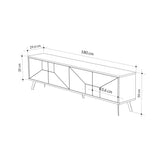TV Furniture - TV Furniture Dune Mocha Melamine 180x50x29.6 cm - Dimehouse