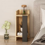 Bedside tables - Bedside table Left Elos Oak Anthracite Melamine 25x60x27 cm - Dimehouse