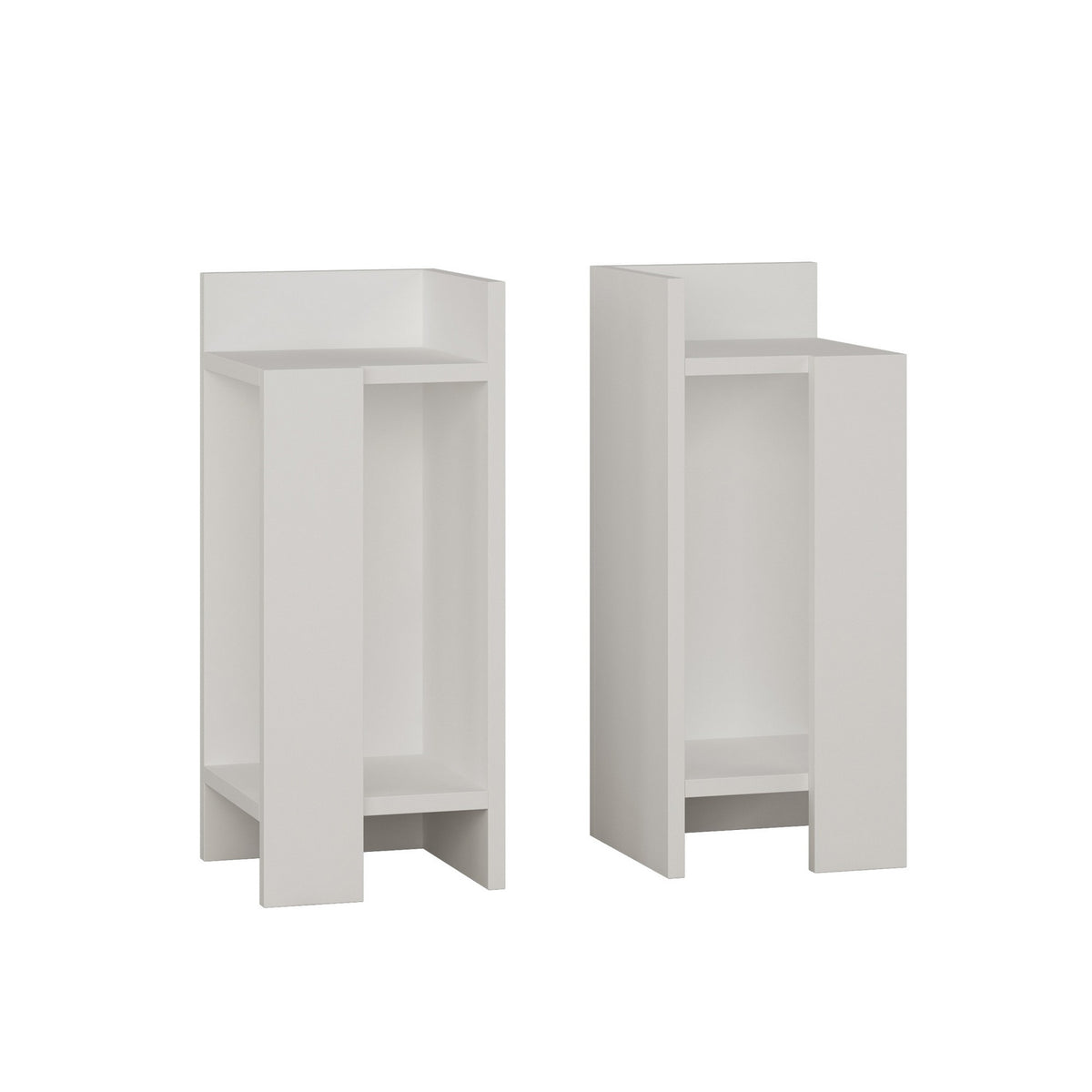 Bedside tables - Bedside table Set of 2 Elos White Melamine 25x60x27 cm - Dimehouse