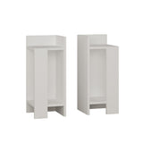 Bedside tables - Bedside table Set of 2 Elos White Melamine 25x60x27 cm - Dimehouse