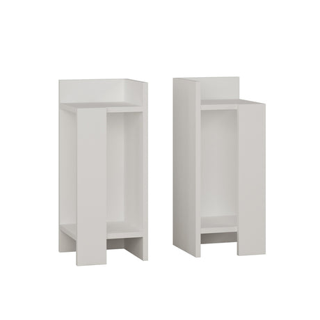 Bedside tables - Bedside table Set of 2 Elos White Melamine 25x60x27 cm - Dimehouse