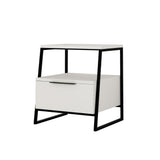 Bedside tables - Bedside table Pal White Melamine 45x50x40 cm - Dimehouse
