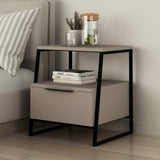Bedside tables - Bedside table Pal Mocha Melamine 45x50x40 cm - Dimehouse