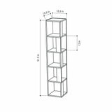 Bookcases - Bookcase Piano White Melamine 34x161x34 cm - Dimehouse