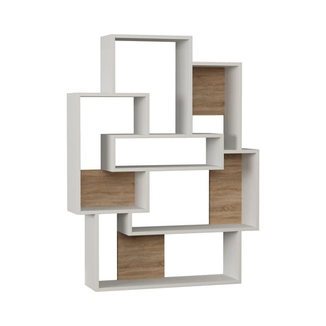 Bookcases - Bookcase Barce White Oak Melamine 101x132x22 cm - Dimehouse