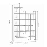 Bookcases - Bookcase white melamine Manco 122x188x25.5 cm - Dimehouse