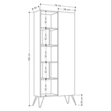 Bookcases - Bookcase Jedda White Oak Melamine 79x190x32 cm - Dimehouse