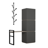 Shoe cabinets - Shoe cabinet Mello Anthracite Brown Melamine 109x149x39 cm - Dimehouse