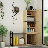 Shoe cabinets - Shoe cabinet Mello Oak Anthracite Melamine 109x149x39 cm - Dimehouse