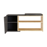 Shoe cabinets - Shoe cabinet Fiona Oak Anthracite Melamine 104x37x47 cm - Dimehouse