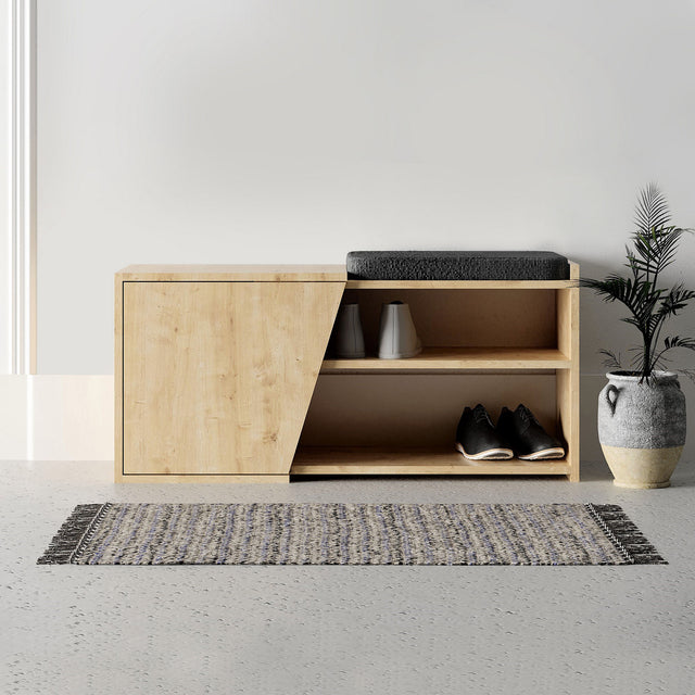Shoe cabinets - Shoe cabinet Fiona Oak Melamine 104x37x47 cm - Dimehouse