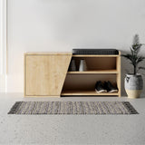 Shoe cabinets - Shoe cabinet Fiona Oak Melamine 104x37x47 cm - Dimehouse