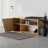 Shoe cabinets - Shoe cabinet Fiona Oak Melamine 104x37x47 cm - Dimehouse