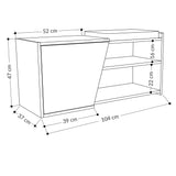 Shoe cabinets - Shoe cabinet Fiona Oak Melamine 104x37x47 cm - Dimehouse