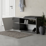 Shoe cabinets - Shoe cabinet Fiona Bench Anthracite White Melamine 104.6x47.2x37.5 cm - Dimehouse