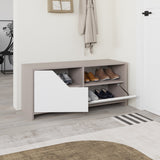 Shoe cabinets - Shoe cabinet Nexus Mocha White Melamine 105x47x37 cm - Dimehouse