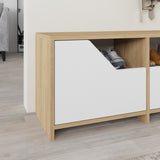 Shoe cabinets - Shoe cabinet Nexus Oak White Melamine 105x47x37 cm - Dimehouse