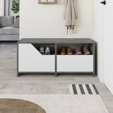 Shoe cabinets - Shoe cabinet Nexus Gray White Melamine 105x47x37 cm - Dimehouse