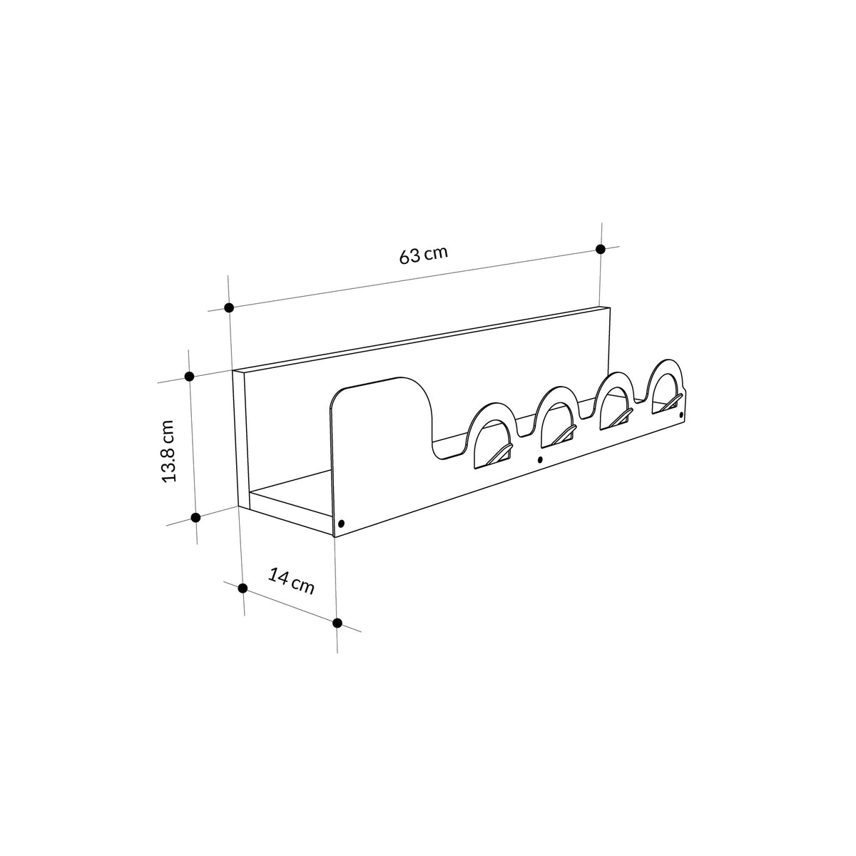 Coat racks - Coat rack Metal Liara - 63 cm - Dimehouse