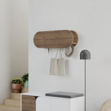Coat racks - Coat rack Oval 6 - Angled - Hitit - 84x29 cm - With compartment - Dimehouse