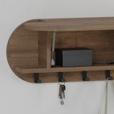 Coat racks - Coat rack Oval 6 - Angled - Hitit - 84x29 cm - With compartment - Dimehouse