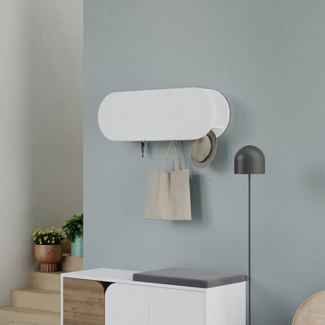 Coat racks - Coat rack White - Melamine - With compartment - Dimehouse