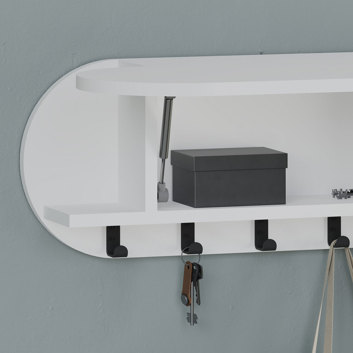 Coat racks - Coat rack White - Melamine - With compartment - Dimehouse