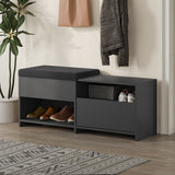 Shoe cabinets - Shoe cabinet Filux Anthracite Melamine 120.3x51x40.5 cm - Dimehouse
