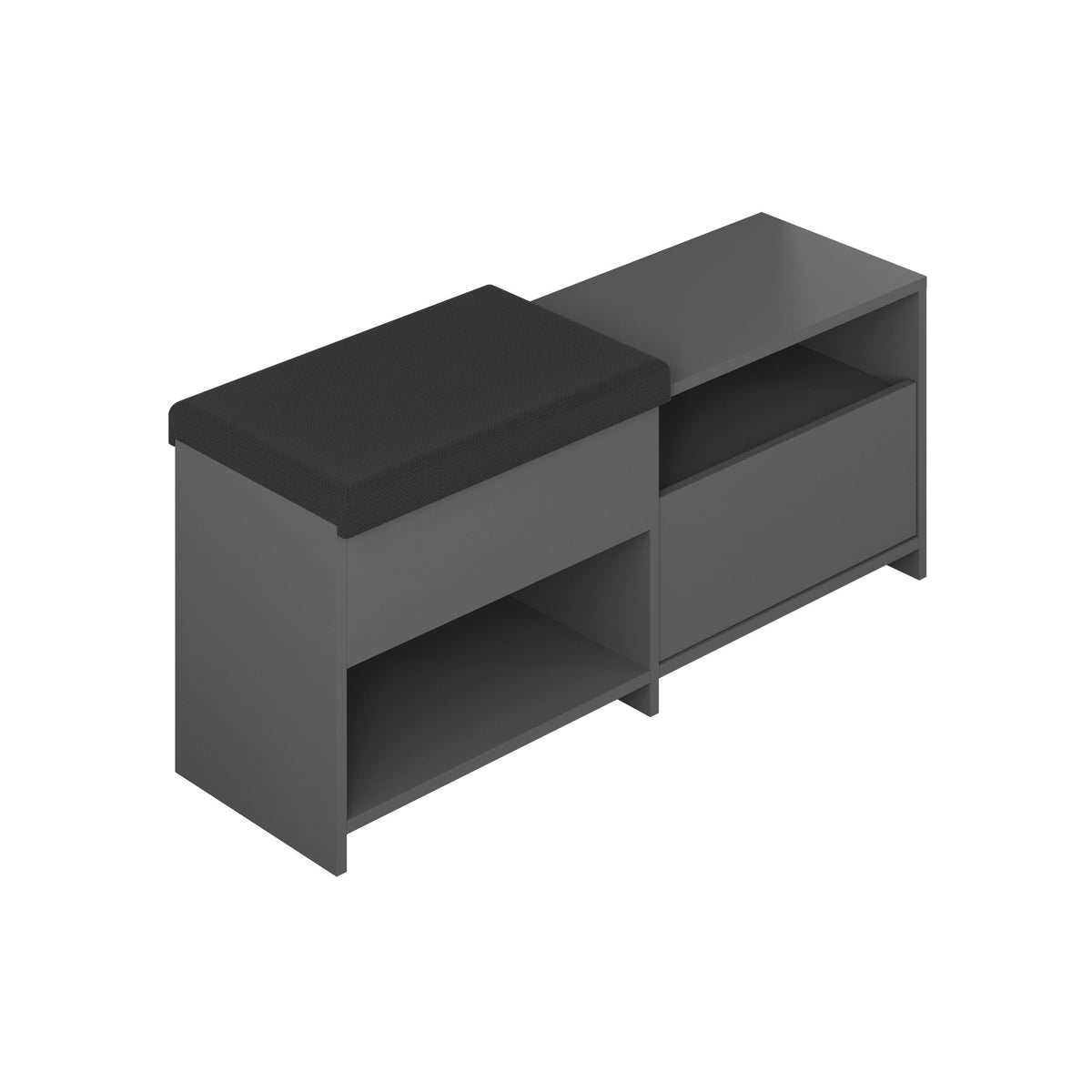 Shoe cabinets - Shoe cabinet Filux Anthracite Melamine 120.3x51x40.5 cm - Dimehouse