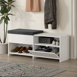 Shoe cabinets - Shoe cabinet Filux White Melamine 120.3x51x40.5 cm - Dimehouse