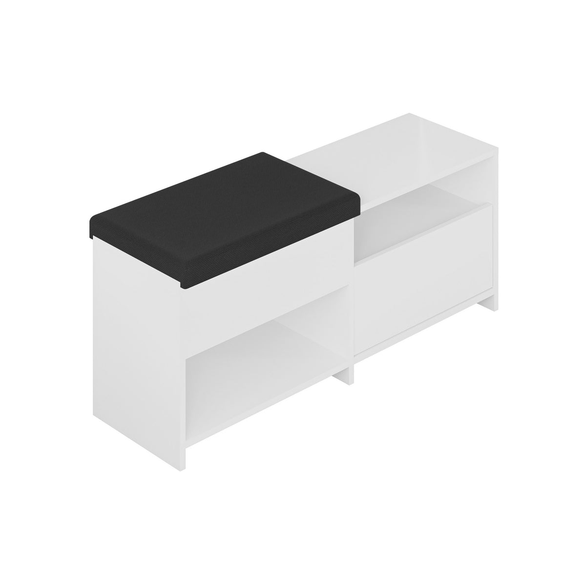 Shoe cabinets - Shoe cabinet Filux White Melamine 120.3x51x40.5 cm - Dimehouse