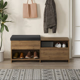 Shoe cabinets - Shoe cabinet Filux Natural Melamine 120.3x51x40.5 cm - Dimehouse