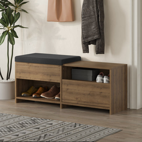 Shoe cabinets - Shoe cabinet Filux Natural Melamine 120.3x51x40.5 cm - Dimehouse