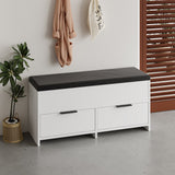 Shoe cabinets - Shoe cabinet Cove White Melamine 106x52x34 cm - Dimehouse