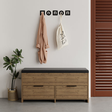 Shoe cabinets - Shoe cabinet Cove Natural Melamine 106x50x34 cm - Dimehouse