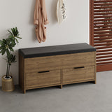 Shoe cabinets - Shoe cabinet Cove Natural Melamine 106x50x34 cm - Dimehouse