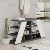 Shoe cabinets - Shoe cabinet Pyramid Gray White Melamine 105.5x50x37.5 cm - Dimehouse