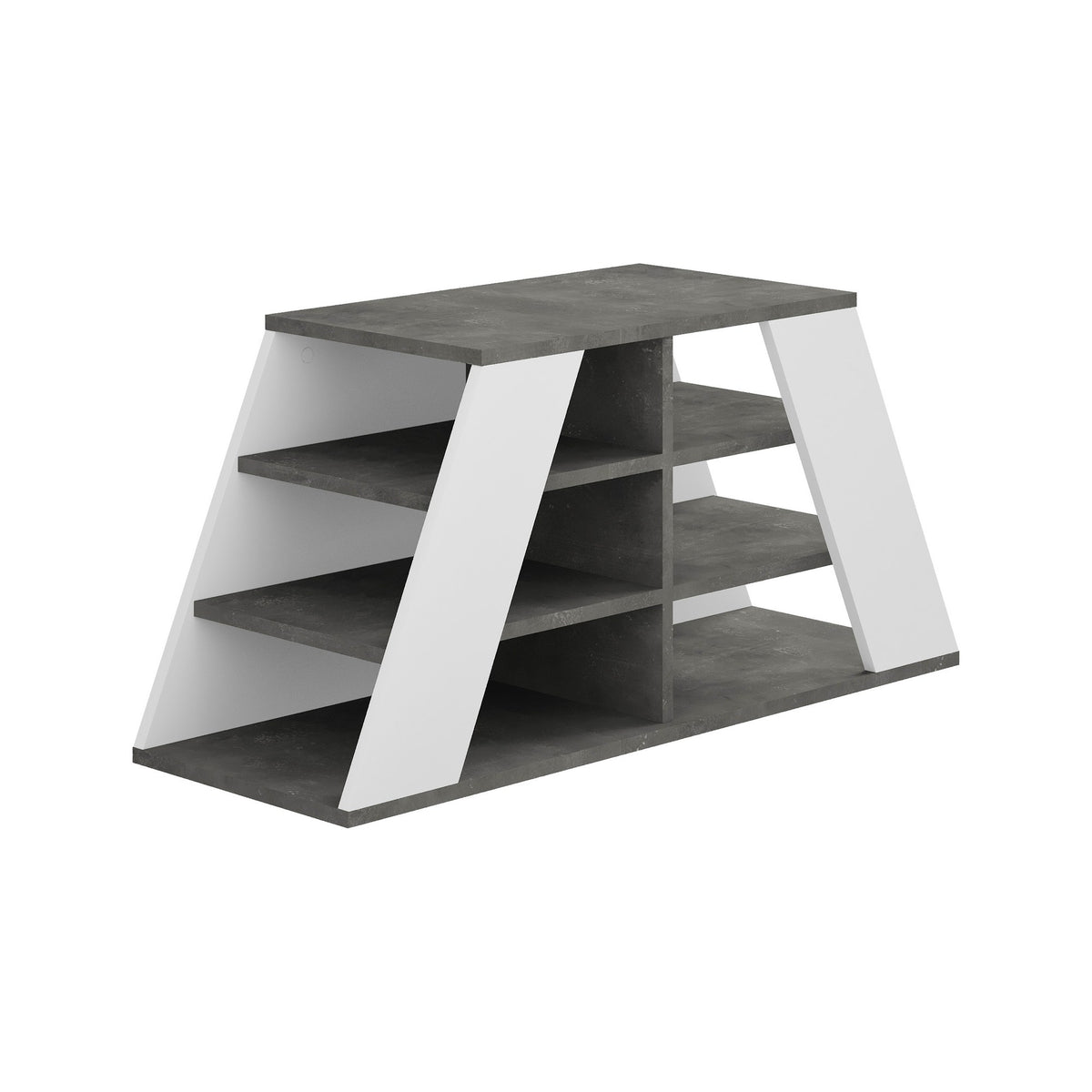Shoe cabinets - Shoe cabinet Pyramid Gray White Melamine 105.5x50x37.5 cm - Dimehouse