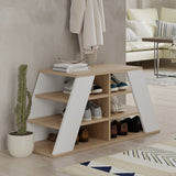 Shoe cabinets - Shoe cabinet Pyramid Oak White Melamine 105.5x50x37.5 cm - Dimehouse