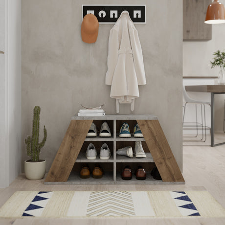 Shoe cabinets - Shoe cabinet Pyramid Natural Melamine 105.5x50x37.5 cm - Dimehouse