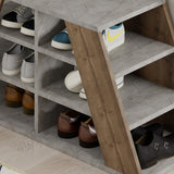 Shoe cabinets - Shoe cabinet Pyramid Natural Melamine 105.5x50x37.5 cm - Dimehouse