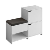 Shoe cabinets - Shoe cabinet Haven White Melamine 101.5x80.5x35.5 cm - Dimehouse