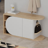 Shoe cabinets - Shoe cabinet Nova Shoe Bench Oak White Melamine 104x50x37 cm - Dimehouse