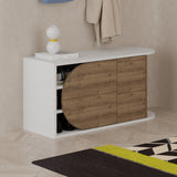 Shoe cabinets - Shoe cabinet Nova Shoe Bench Natural White Melamine 104x50x37 cm - Dimehouse